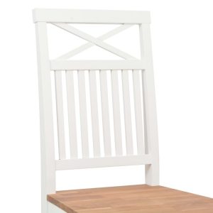 Dining Chairs 2 Pcs White 44X59X96 Cm Solid Oak Wood