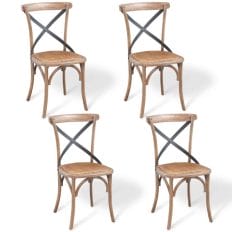 Dining Chairs 4 pcs 48x45x90 cm Solid Oak Wood