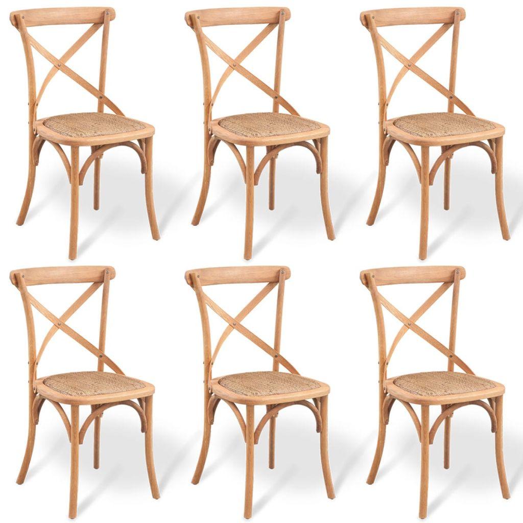 Dining Chairs 6 pcs 48x45x90 cm Solid Oak Wood