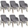Dining Chairs 6 pcs with Oak Frame Fabric