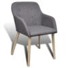 Dining Chairs 6 pcs with Oak Frame Fabric