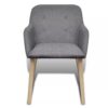 Dining Chairs 6 pcs with Oak Frame Fabric