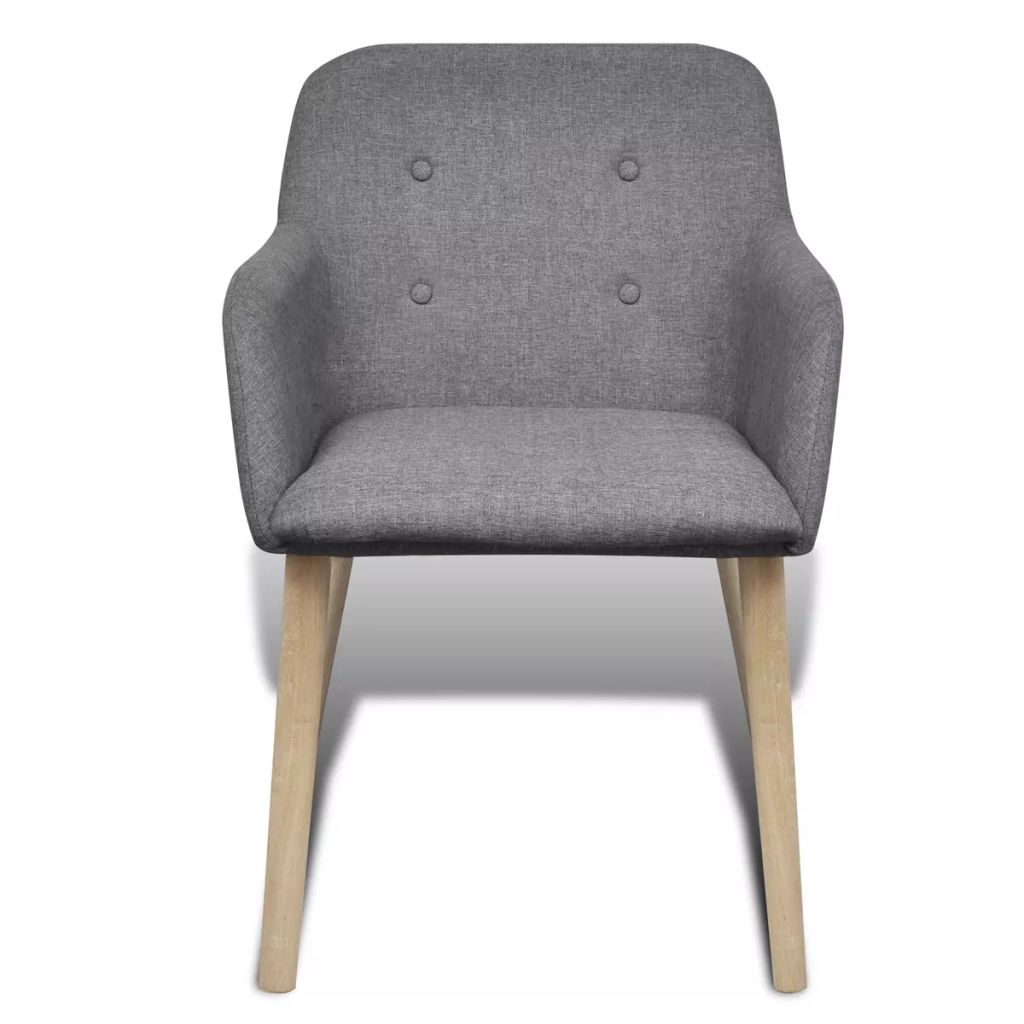 Dining Chairs 6 pcs with Oak Frame Fabric