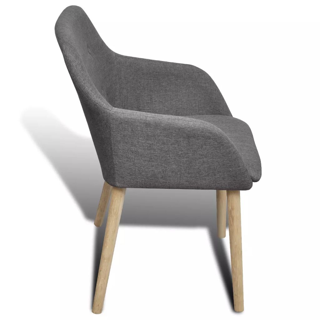 Dining Chairs 6 pcs with Oak Frame Fabric