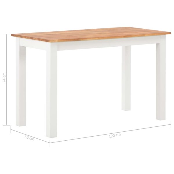 120cm Colonial Painted White Dining Table Solid Oak Wood Top
