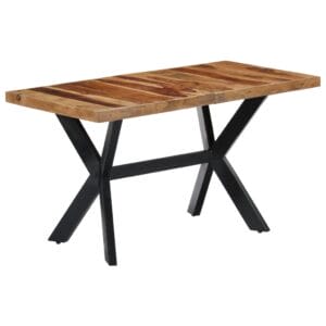Cross Frame Sheesham Wood Dining Table 140x70x75cm