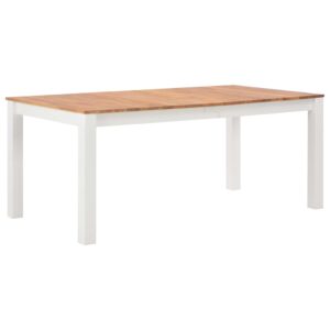 180cm Colonial Painted White Dining Table Solid Oak Wood Top