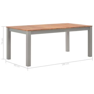 Dining Table 180X90X74 Cm Solid Oak Wood