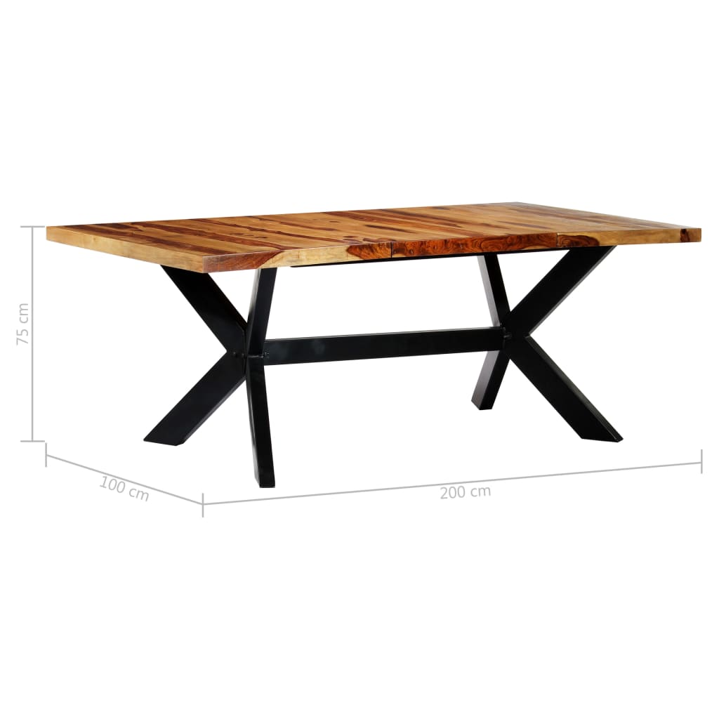 Dining Table 200x100x75 cm Solid Sheesham Wood