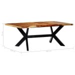 Dining Table 200x100x75 cm Solid Sheesham Wood 6