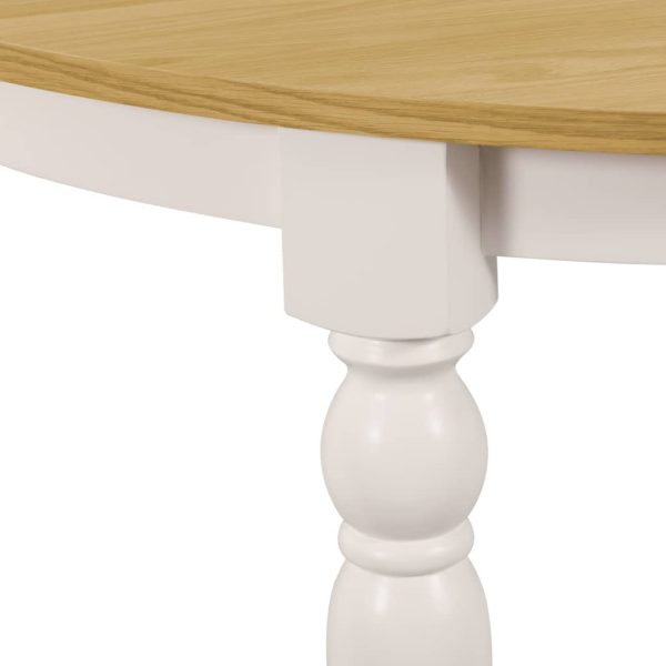 180cm Colonial Painted White Oval Dining Table Oak Veneer Top