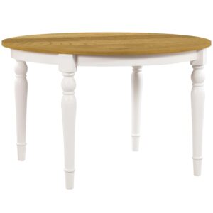 Dining Table Round 120x75 cm Solid Oak Wood