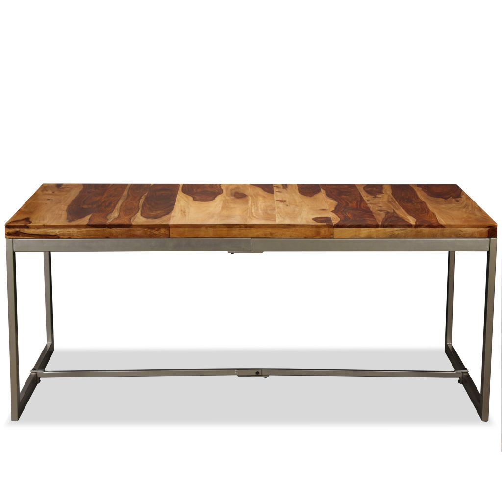 Dining Table Solid Sheesham Wood and Steel 180 cm