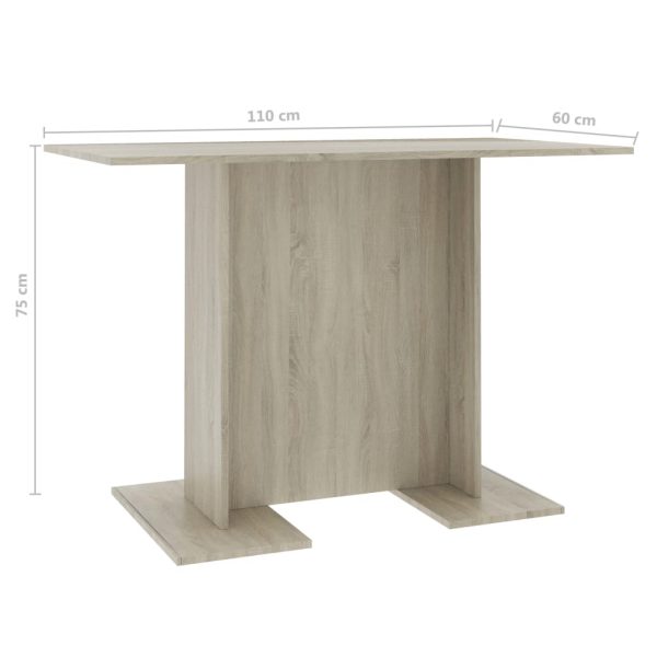 Dining Table Sonoma Oak 110X60X75 Cm Chipboard