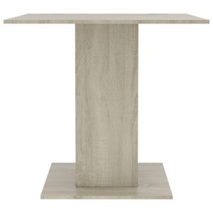 Dining Table White And Sonoma Oak 80X80X75 Cm Chipboard