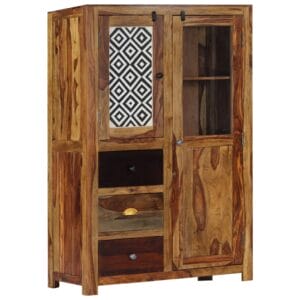 Highboard 95x48x150 cm Solid Sheesham Wood