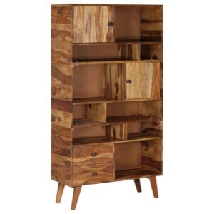 Highboard Solid Sheesham Wood 90x35x170 cm