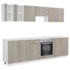 Kitchen Cabinet Unit with Built-in Oven 8 Functions Oak Look