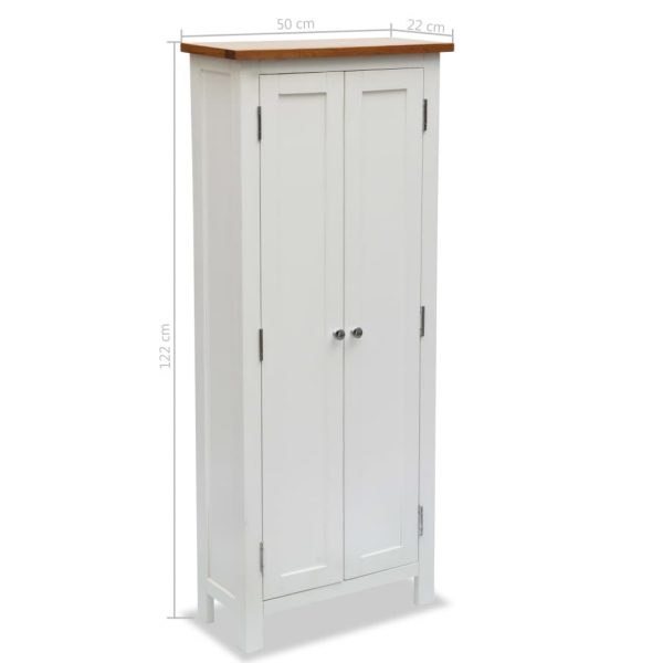 Colonial Painted White Media Storage Cabinet Solid Oak Wood Top