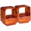 Nightstand with Drawer 2 pcs Solid Sheesham Wood 40x30x50 cm
