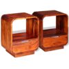 Nightstand with Drawer 2 pcs Solid Sheesham Wood 40x30x50 cm