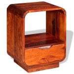 Nightstand with Drawer Solid Sheesham Wood 40x30x50 cm 5