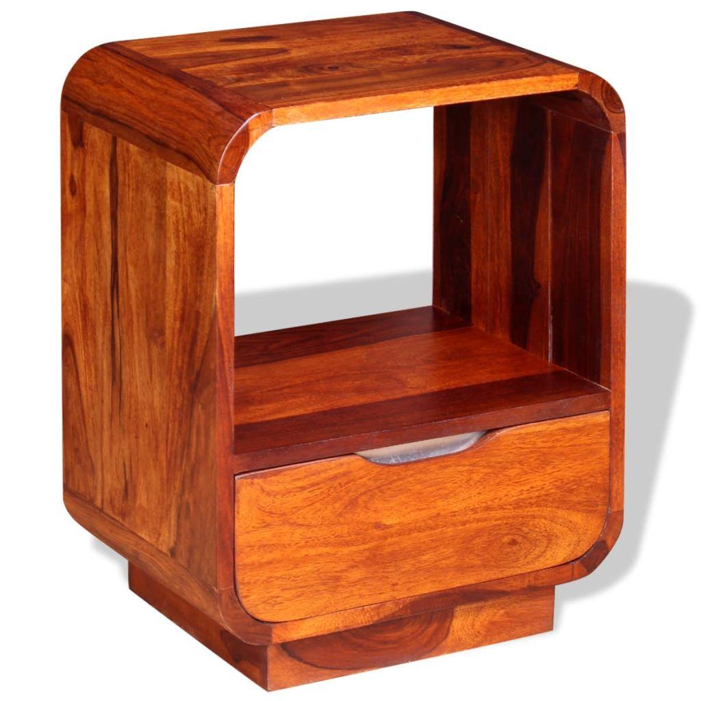 Nightstand with Drawer Solid Sheesham Wood 40x30x50 cm