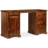 Pedestal Writing Desk Solid Sheesham Wood 140x50x76 cm