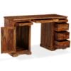 Pedestal Writing Desk Solid Sheesham Wood 140x50x76 cm