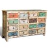 Reclaimed Cabinet Solid Wood Multicolour with 16 Drawers