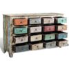 Reclaimed Cabinet Solid Wood Multicolour with 16 Drawers