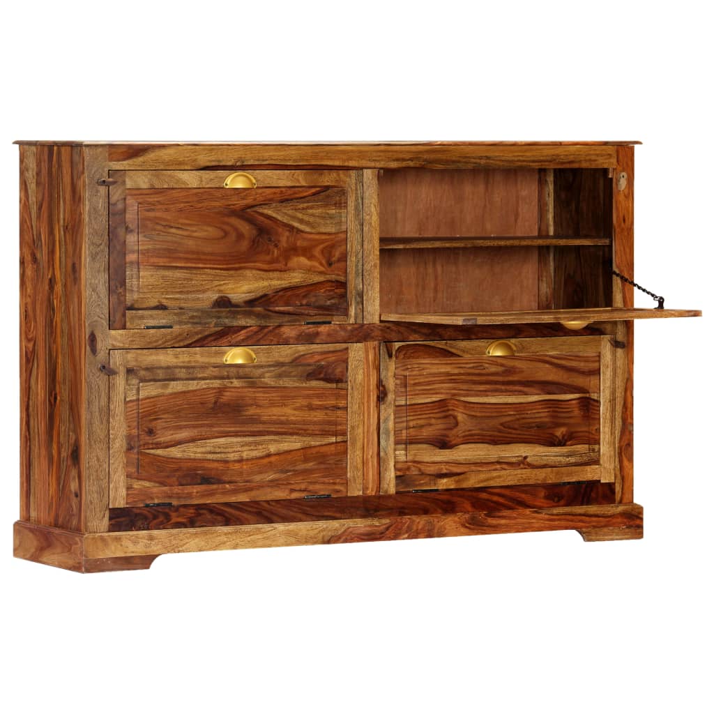 Shoe Cabinet 140x35x90 cm Solid Sheesham Wood