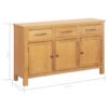 Sideboard 112x33.5x70 cm Solid Oak Wood