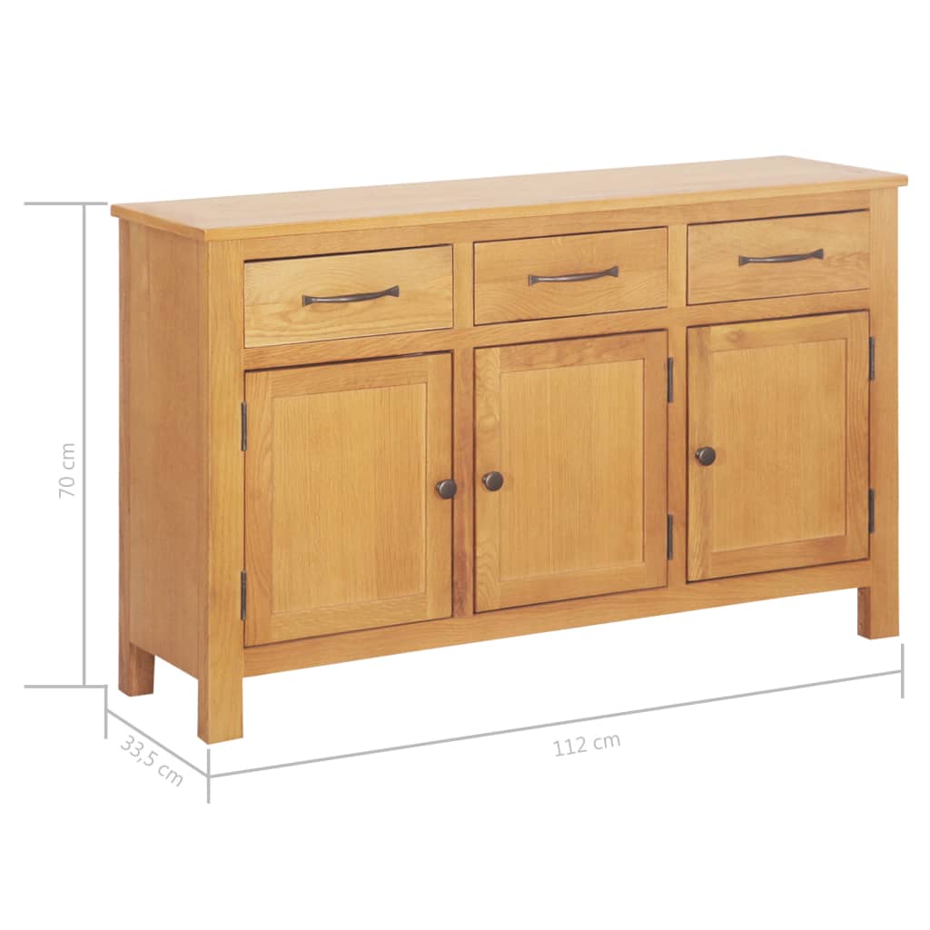 Sideboard 112x33.5x70 cm Solid Oak Wood