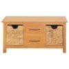Sideboard 88x53x43 cm Solid Oak Wood and Water Hyacinth
