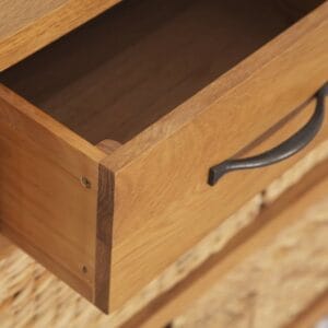 Sideboard 90x33.5x83 cm Solid Oak Wood and Water Hyacinth