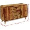 Sideboard Sheesham Wood 140x40x87 cm