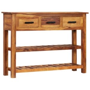 Sideboard with 3 Drawers 110x30x80 cm Solid Sheesham Wood