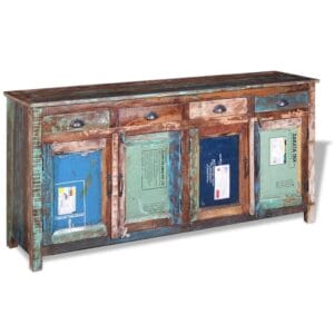 Sideboard with 4 Doors 4 Drawers Solid Reclaimed Wood