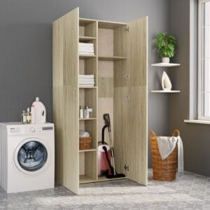 Storage Cabinet Sonoma Oak 80x35.5x180 cm Chipboard