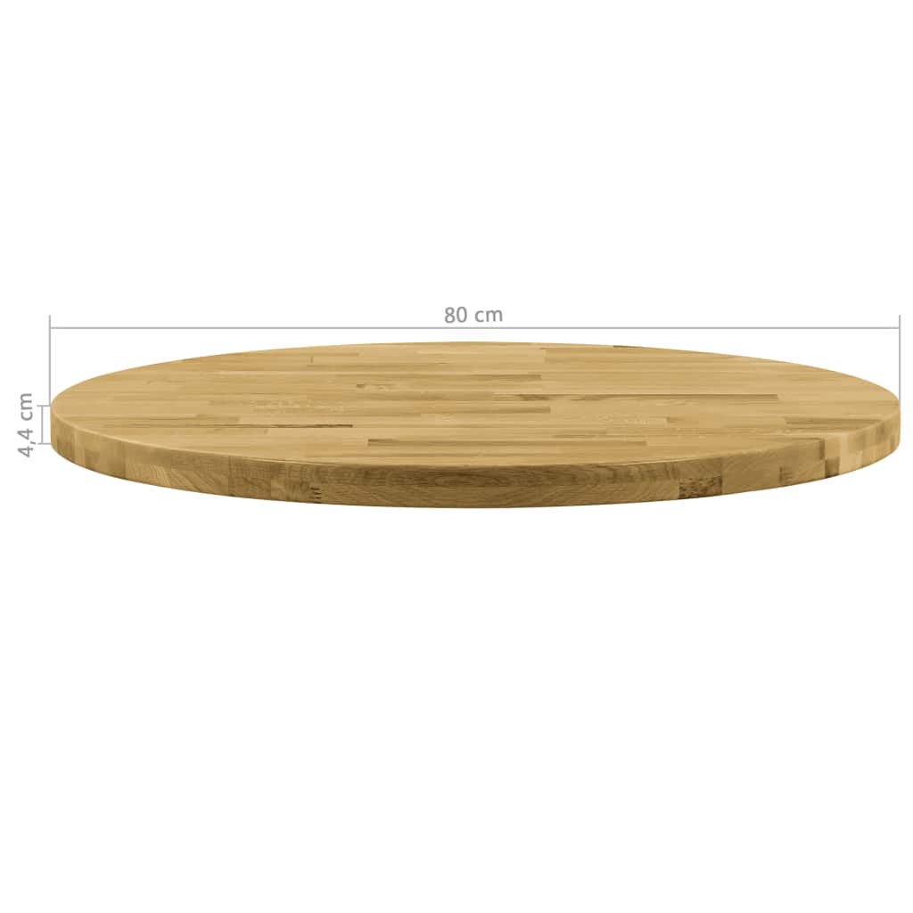Table Top Solid Oak Wood Round 44 mm 800 mm