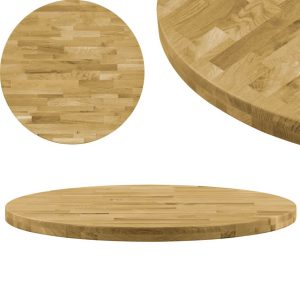 Table Top Solid Oak Wood Round 44 mm 800 mm