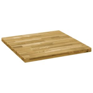 Table Top Solid Oak Wood Square 44 Mm 70X70 Cm