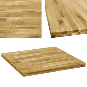 Table Top Solid Oak Wood Square 44 mm 70x70 cm