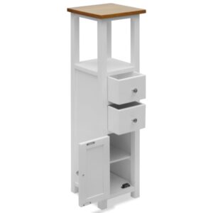 Tall Chest of Drawers 26x26x94 cm Solid Oak Wood
