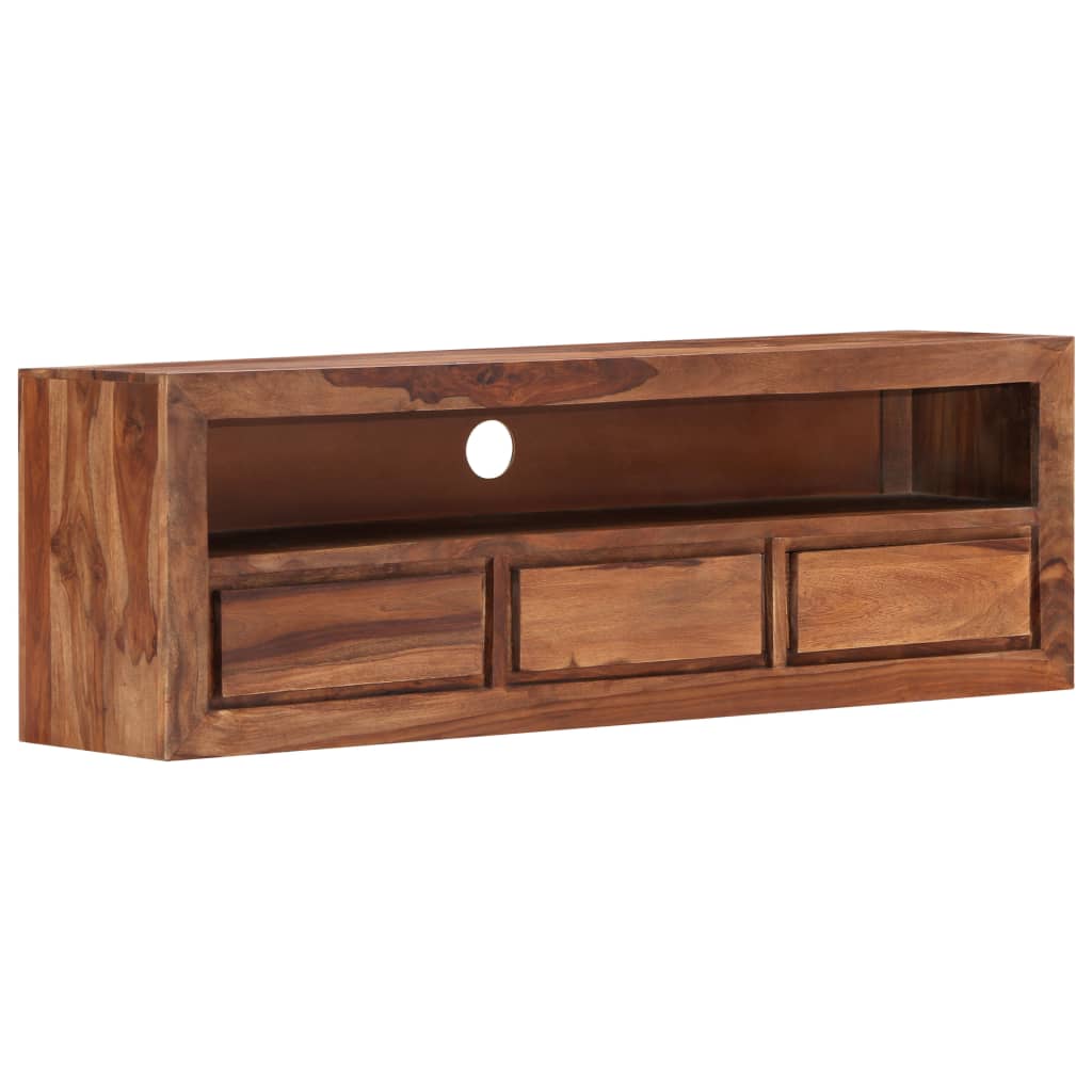 3 Drawer Flat TV Unit 120cm Solid Sheesham Wood