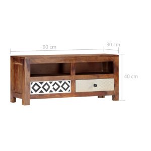 TV Cabinet 90x30x40 cm Solid Sheesham Wood