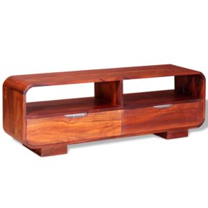 Curved TV Unit Solid Sheesham Wood 116cm