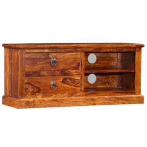 Indian Sheesham Wood TV Unit with 2 Drawers 90cm