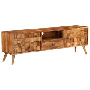 Vintage Honey Large TV Unit Solid Sheesham Wood 140cm